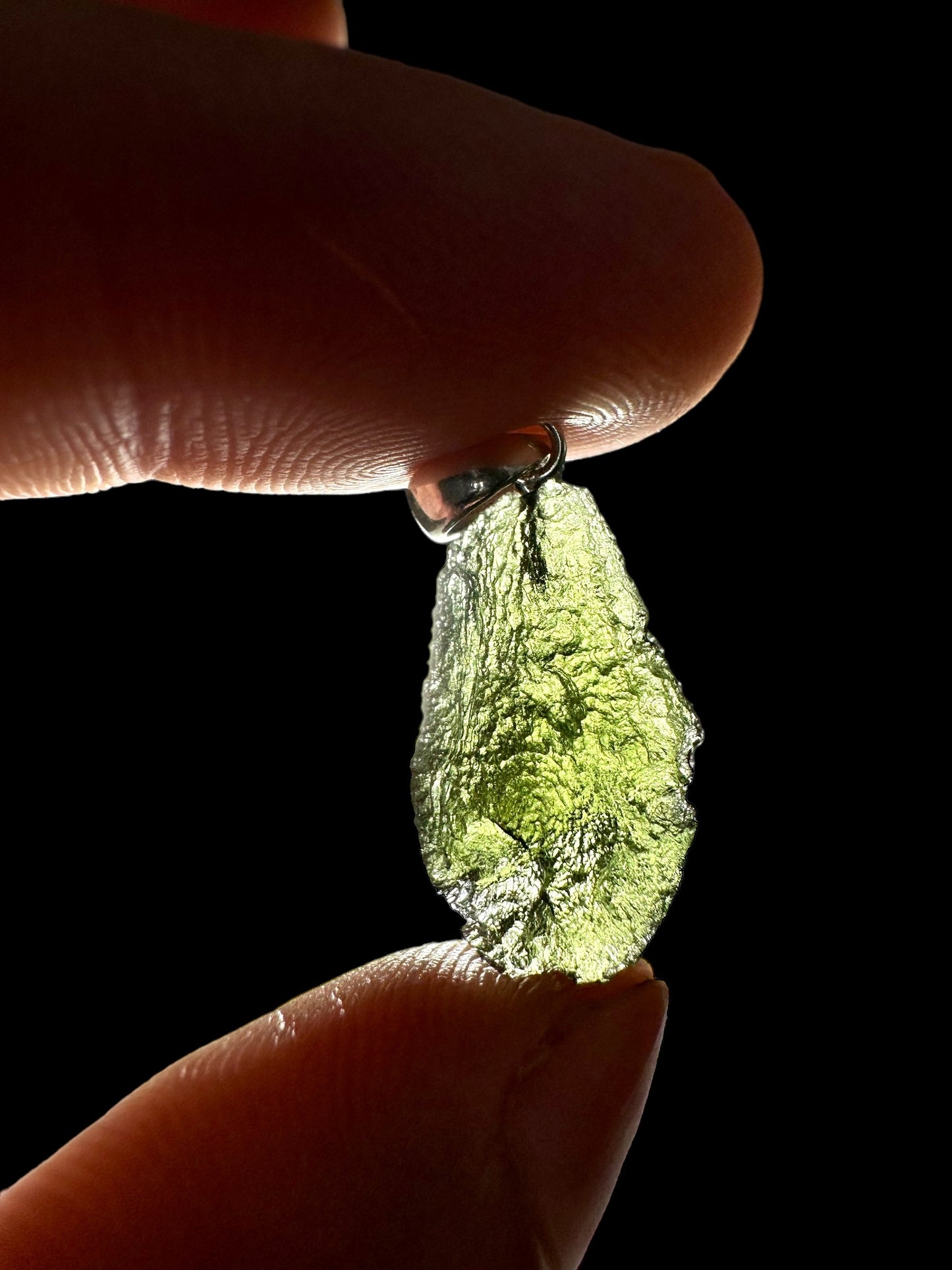 Pendente in argento con Moldavite – SP/V095