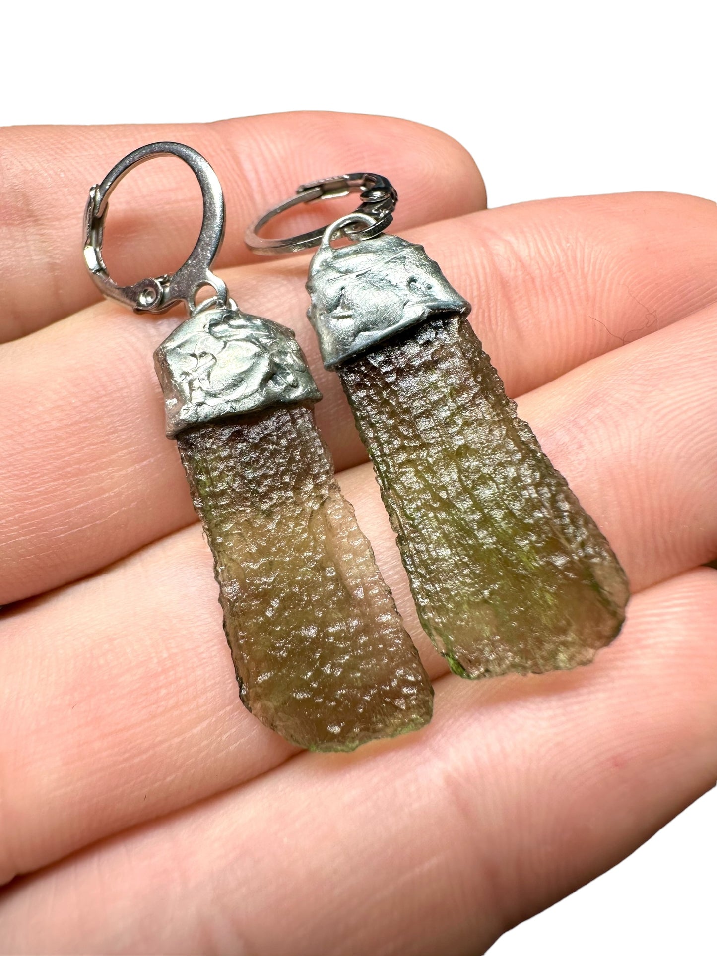 Orecchini con Moldavite – N2/V004