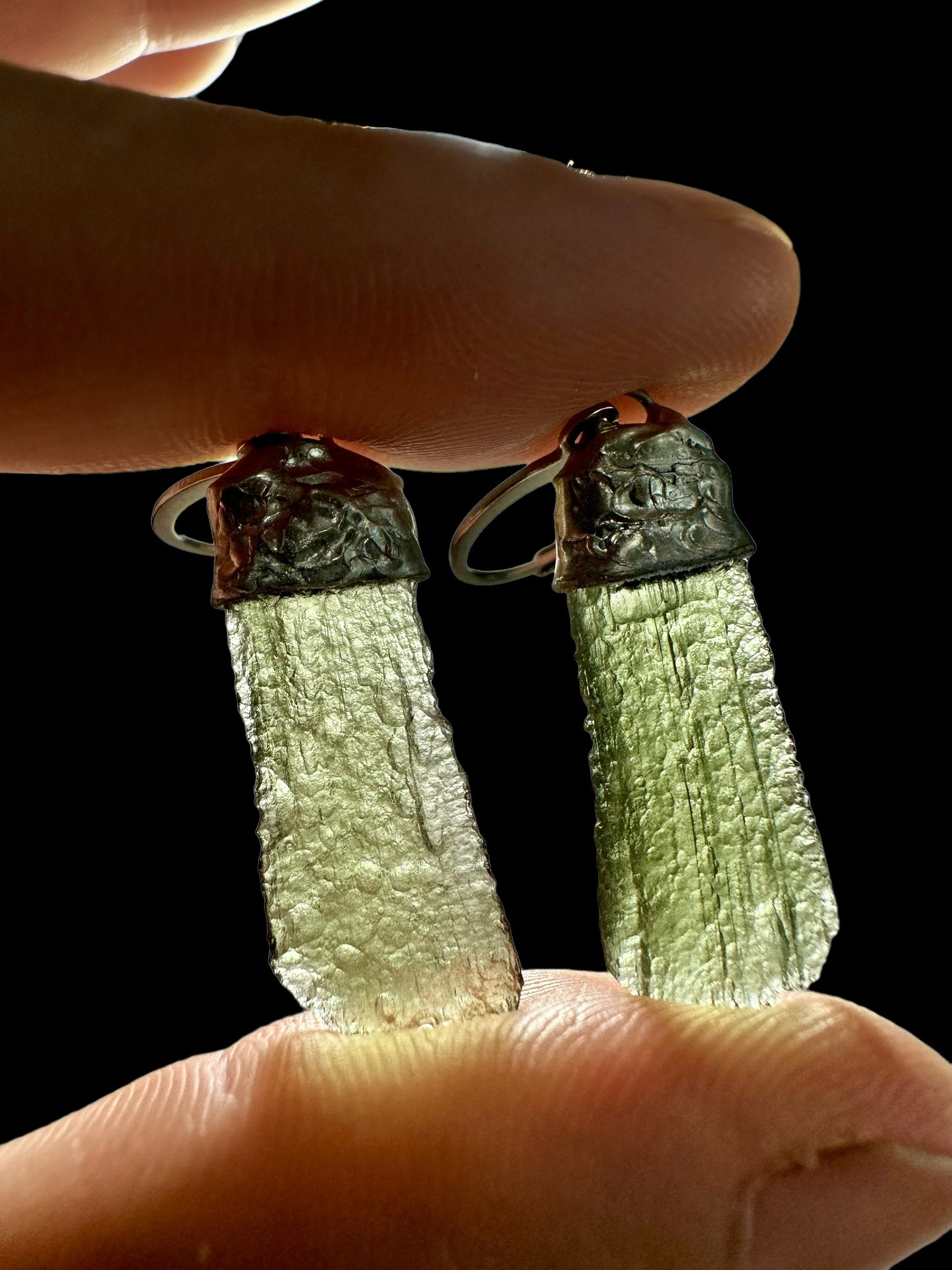 Orecchini con Moldavite – N2/V004