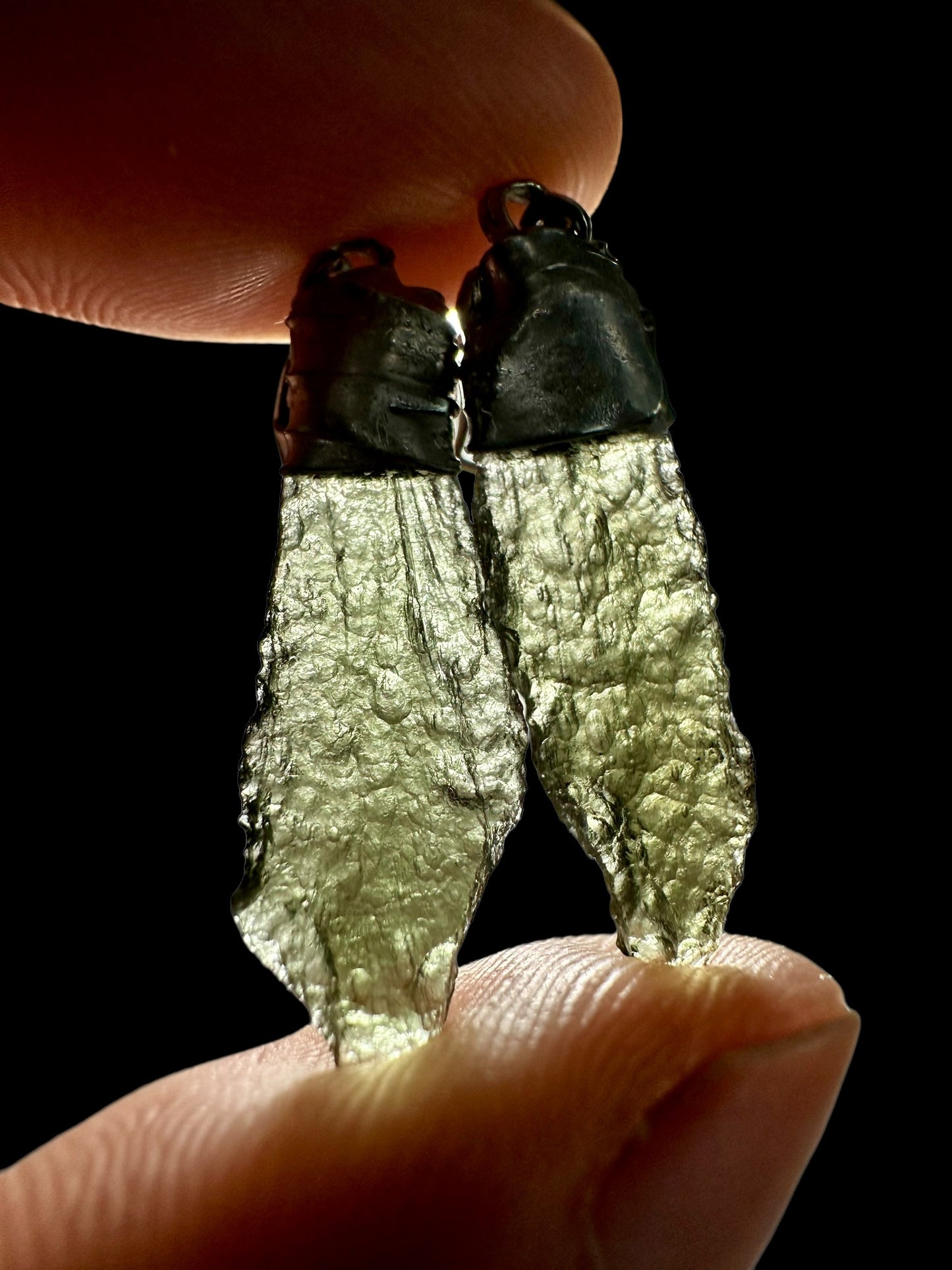 Orecchini con Moldavite – N2/V006