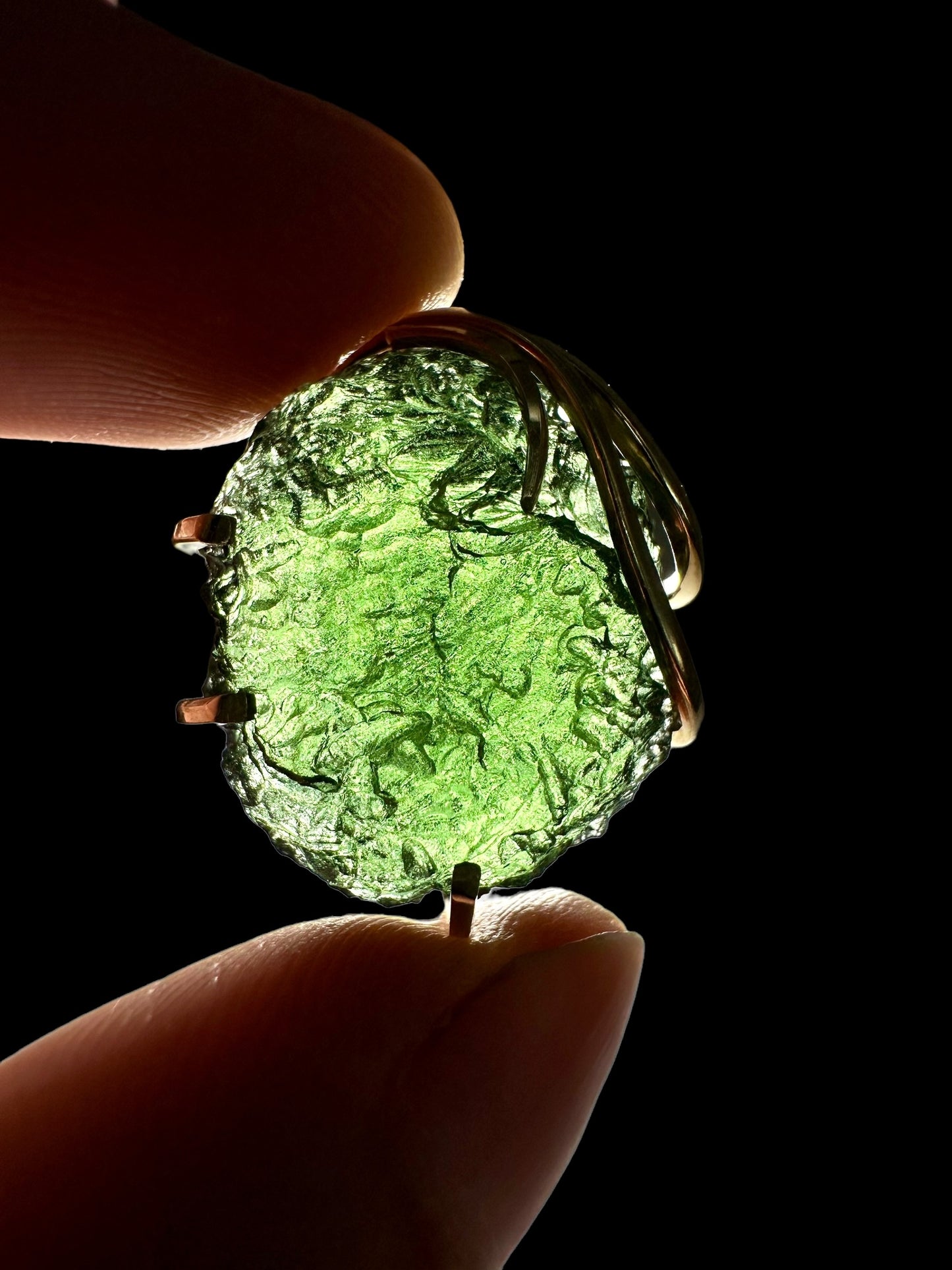 Pendente in Oro con Moldavite – ZP/V005