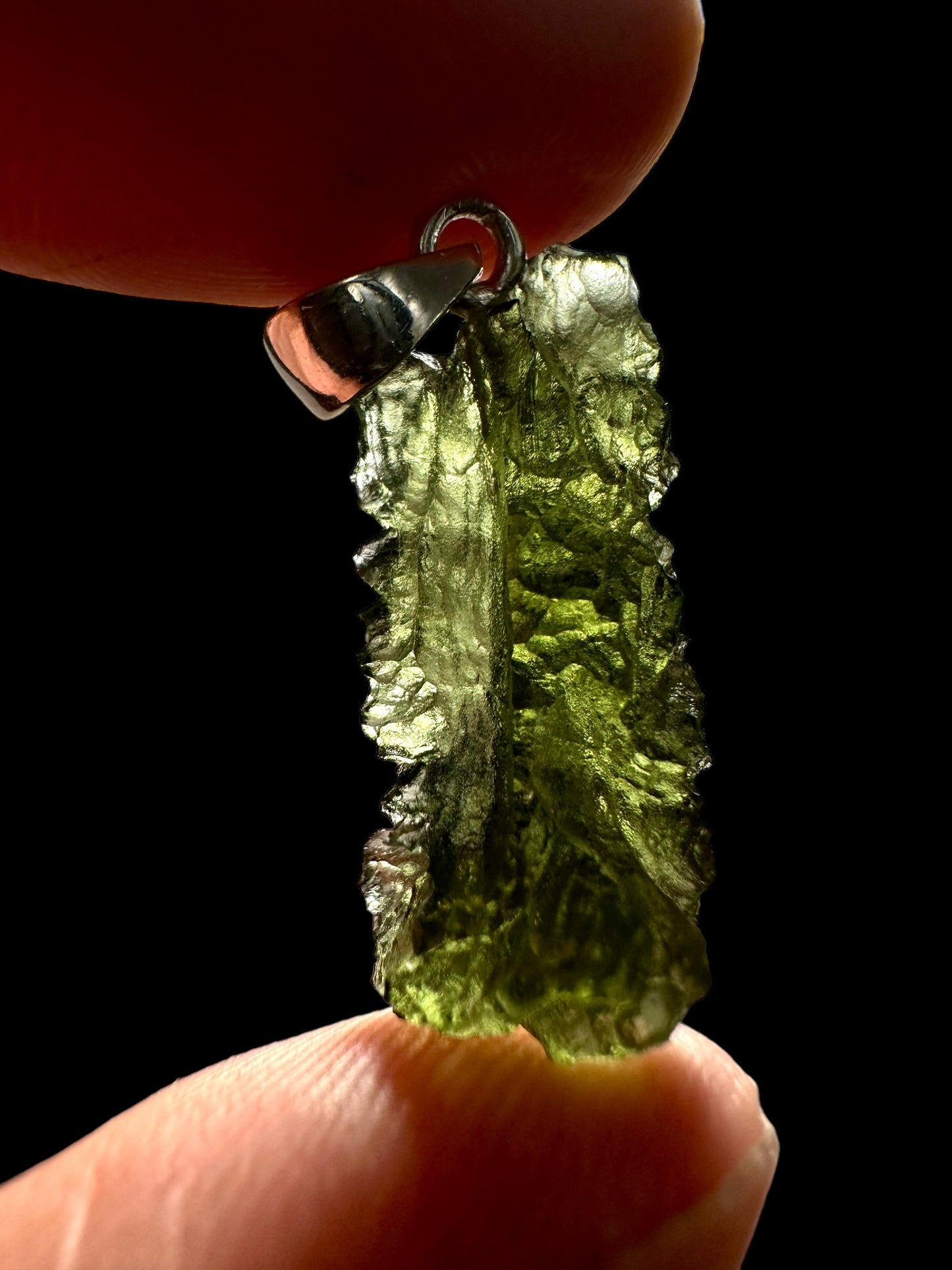Pendente in argento con Moldavite – SP/V006