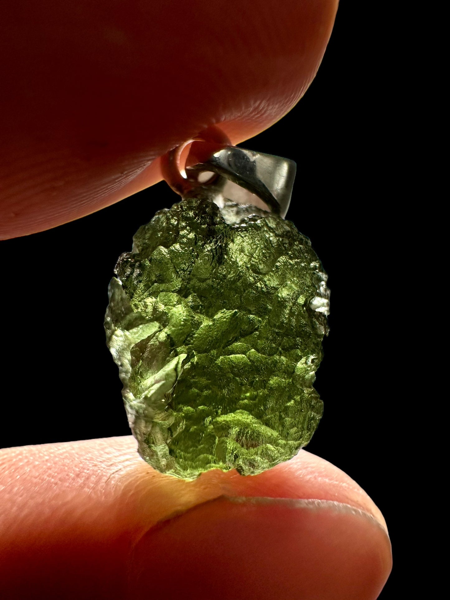 Pendente in argento con Moldavite – SP/V026