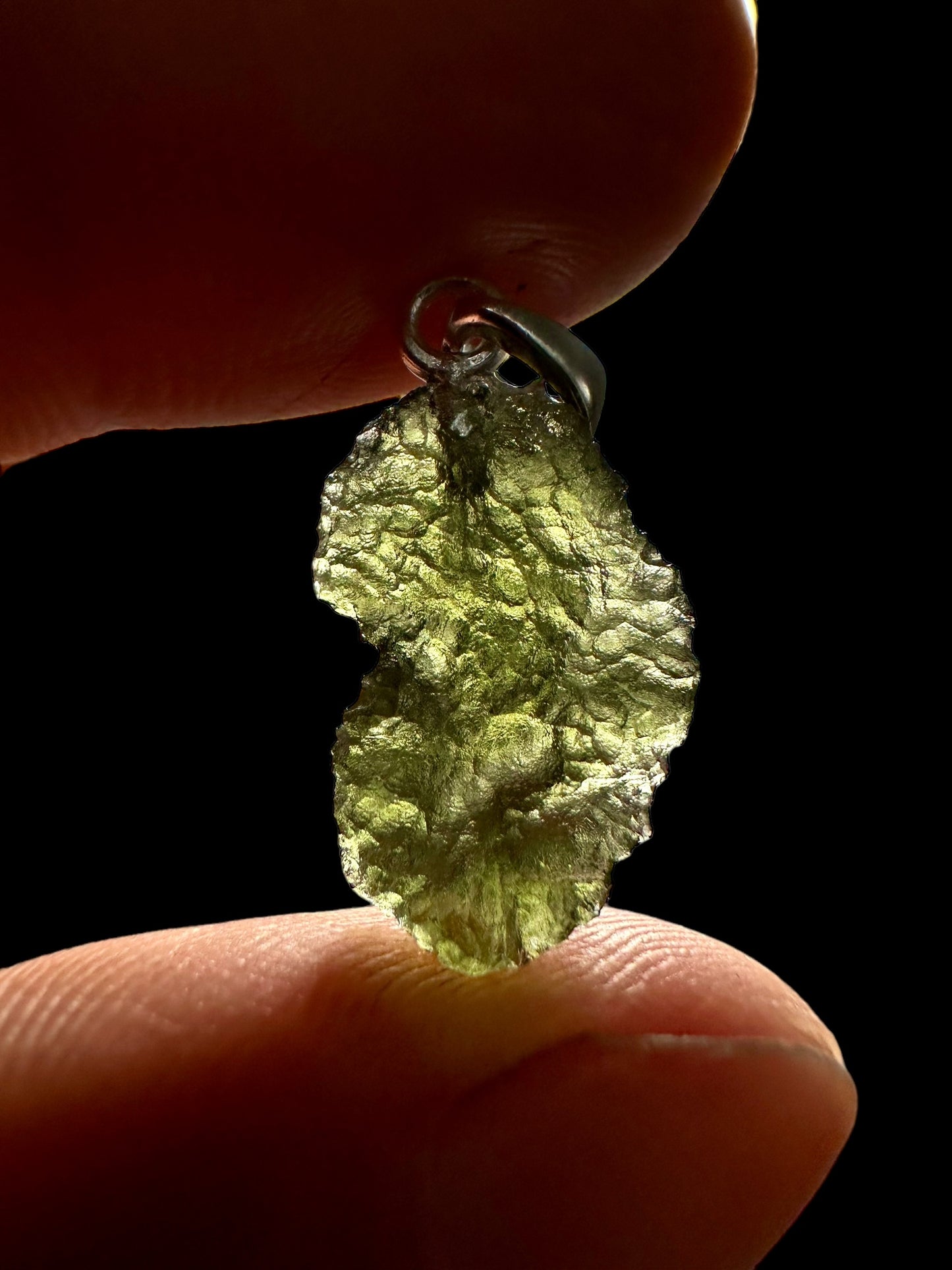 Pendente in argento con Moldavite – SP/V034