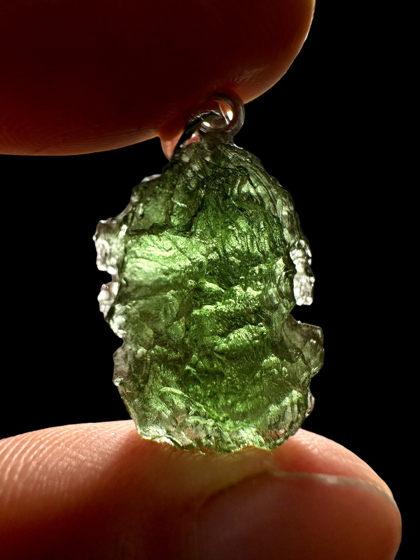 Pendente in argento con Moldavite – SP/V035