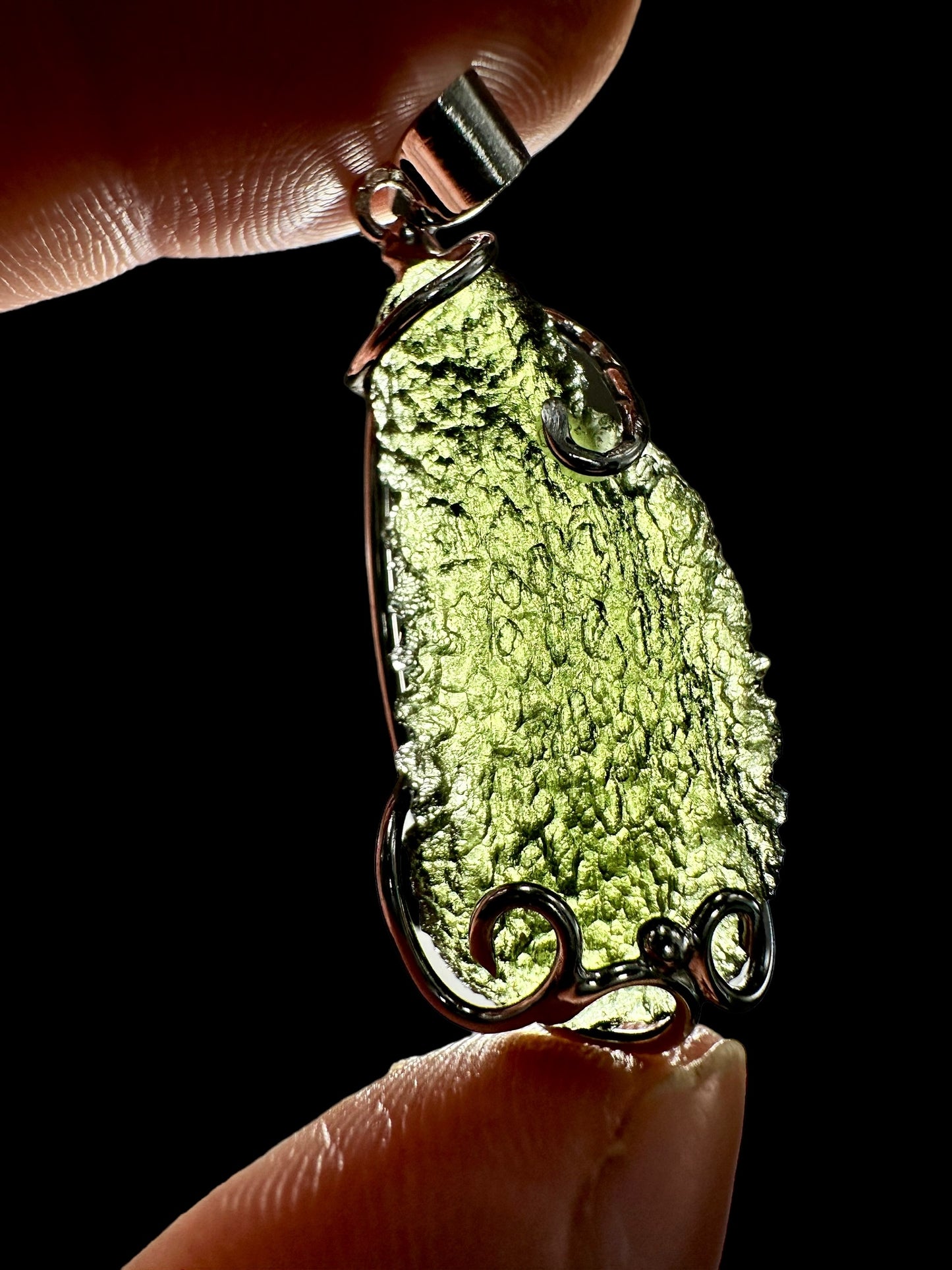 Pendente in argento con Moldavite – SP/V048