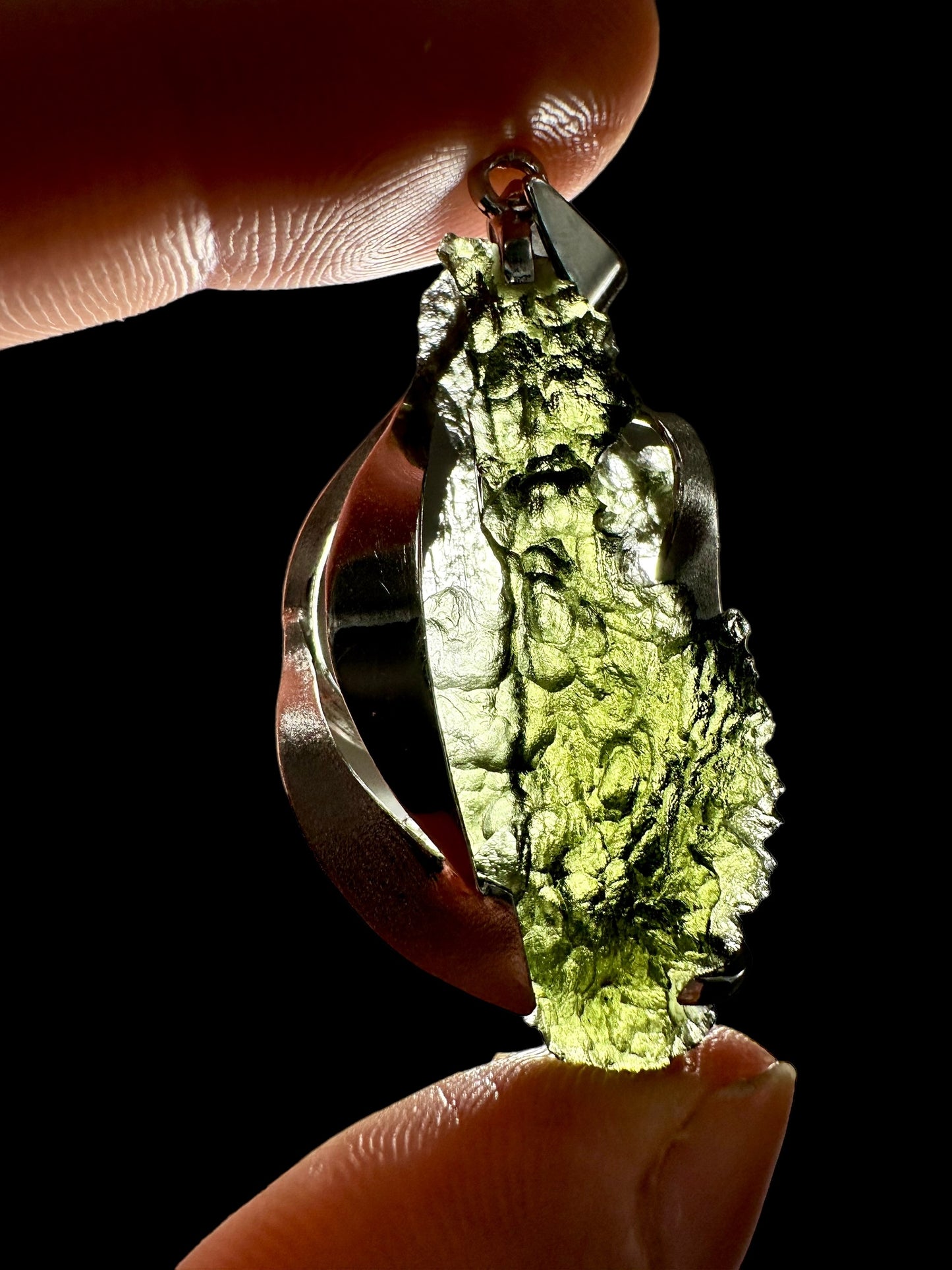 Pendente in argento con Moldavite – SP/V050
