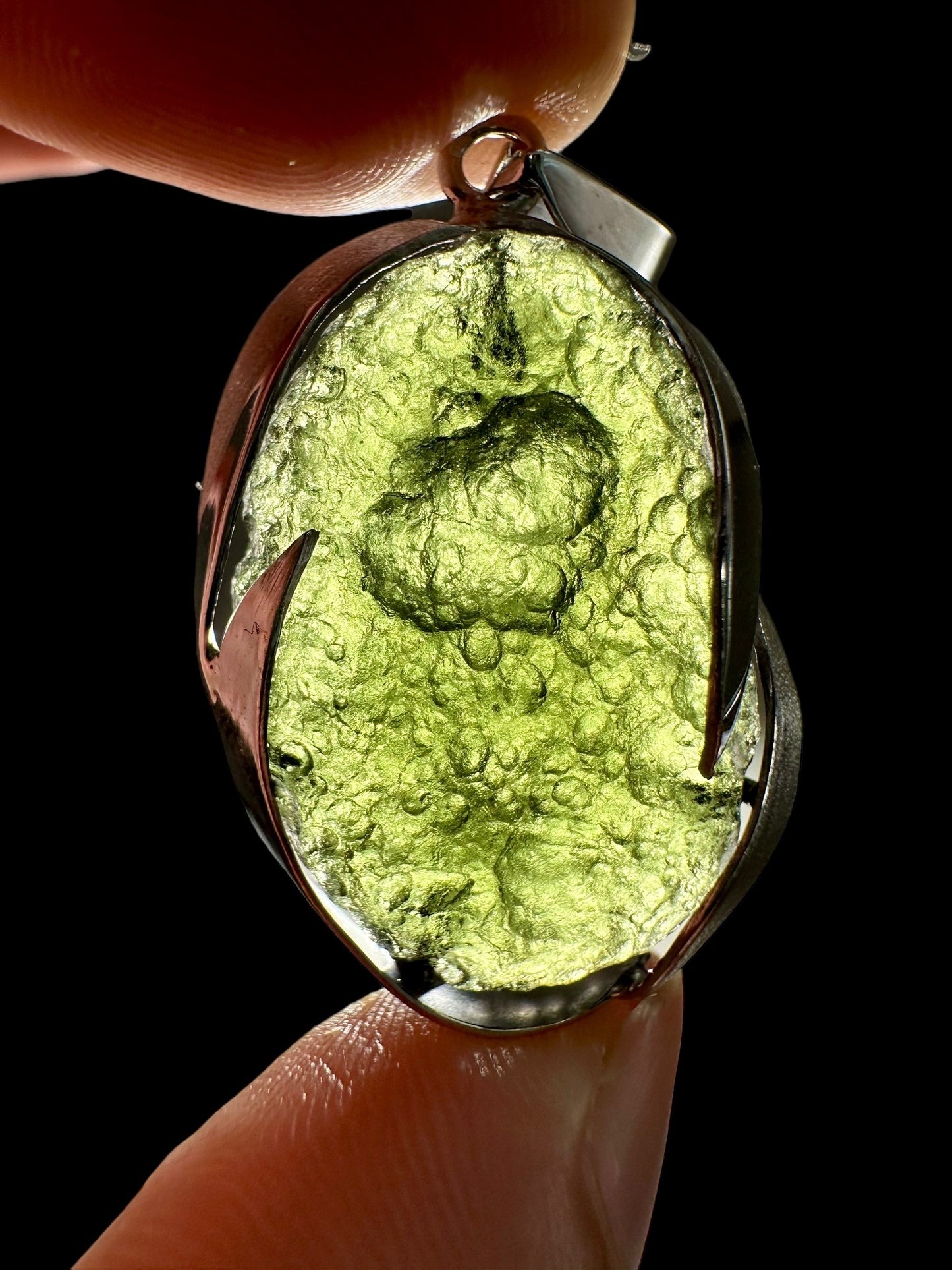 Pendente in argento con Moldavite – SP/V051