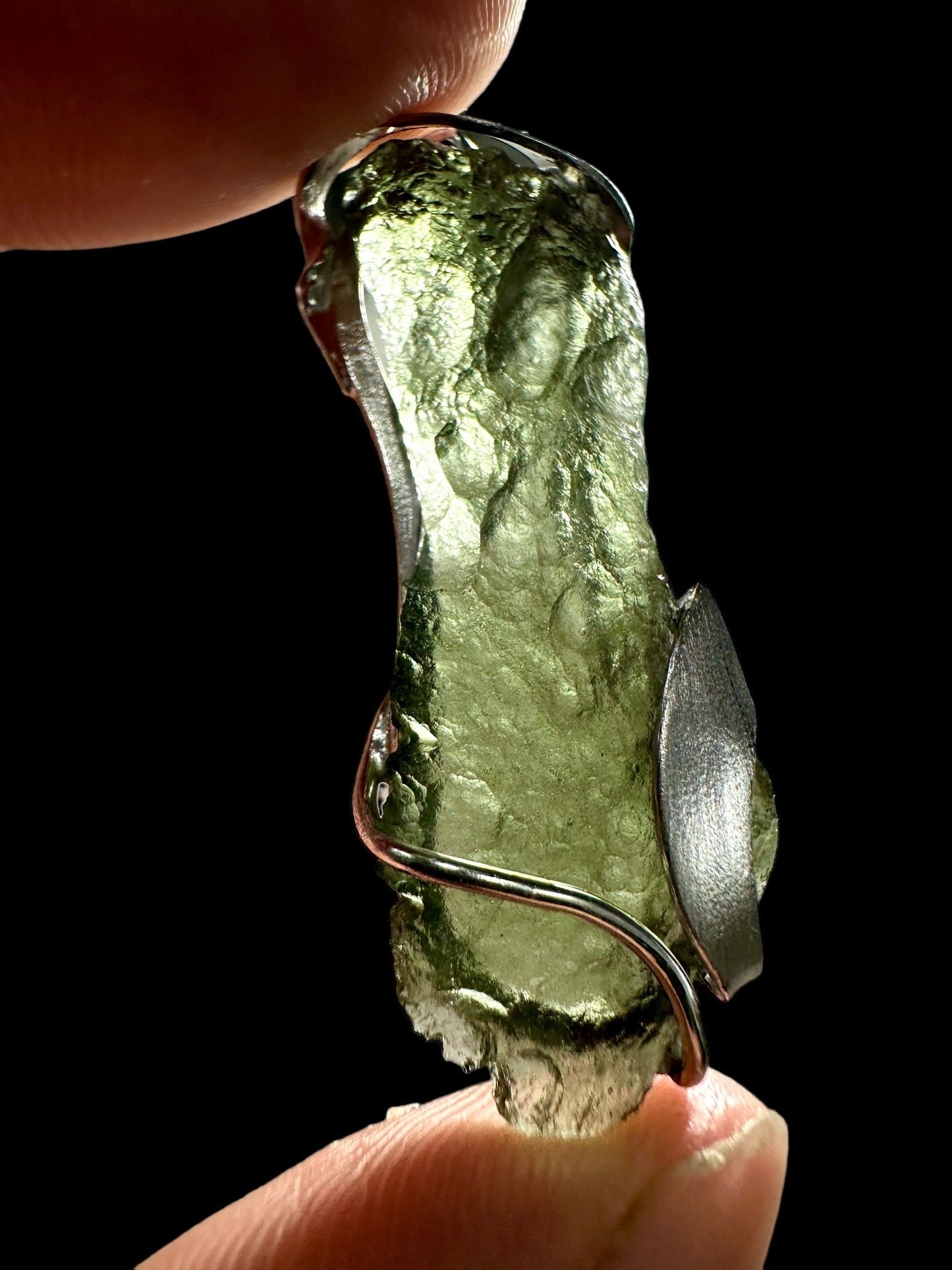 Pendente in argento con Moldavite – SP/V053