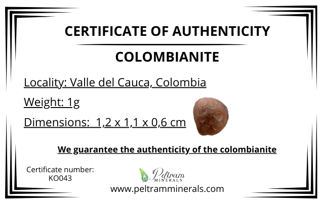 Colombianite in box – Valle del Cauca, Colombia – KO043