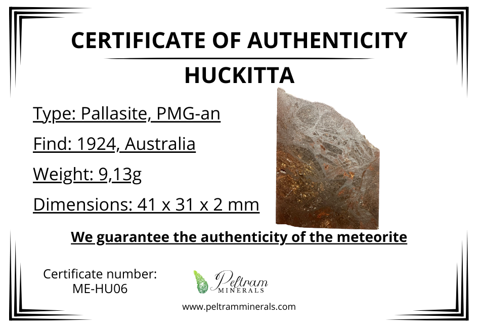 Meteorite Pallasite Huckitta – Australia – MEHU06