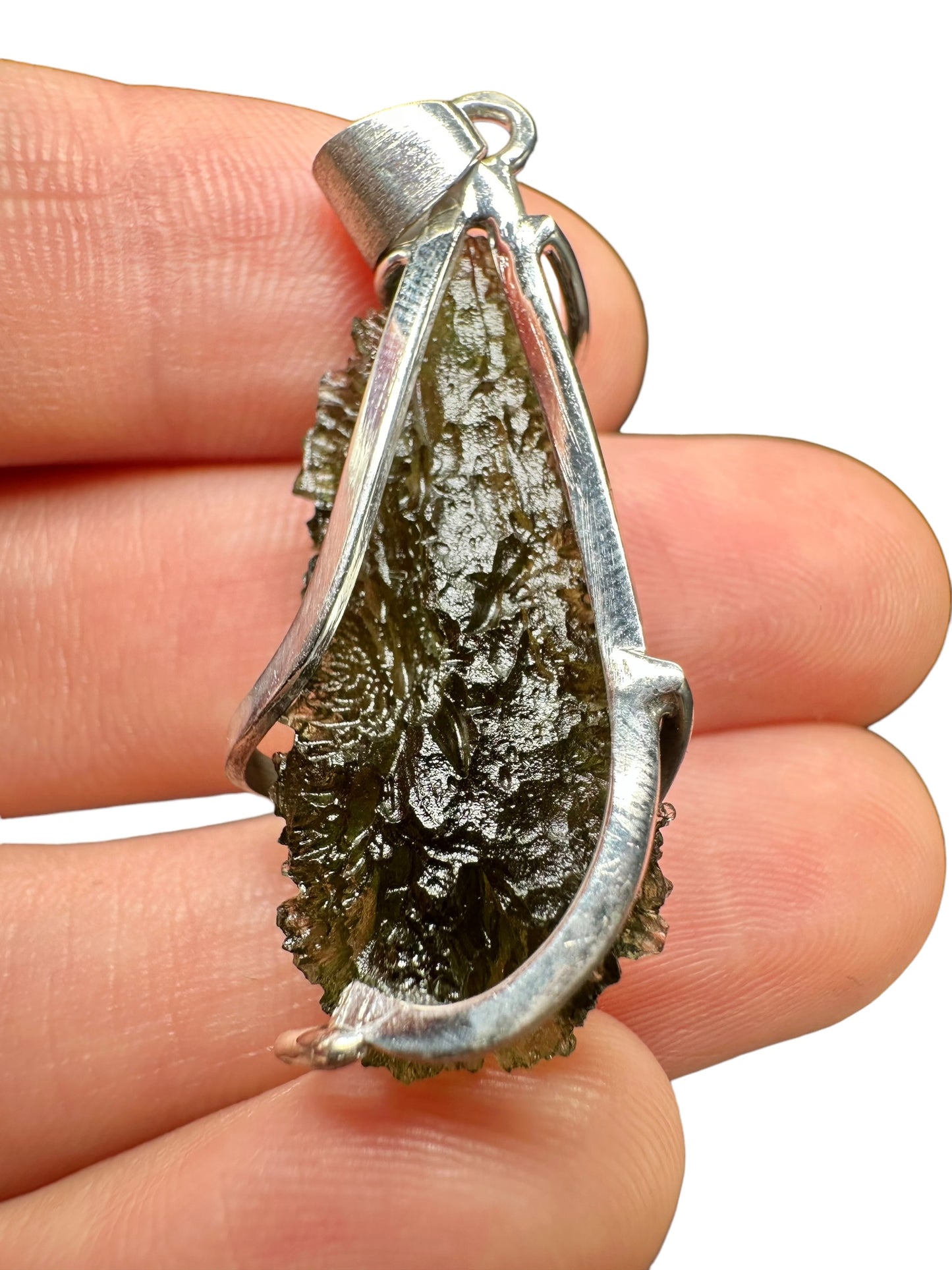 Pendente in argento con Moldavite – SP/V164