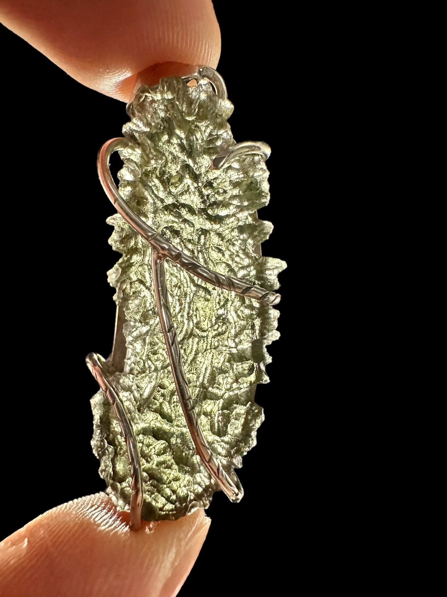 Pendente in argento con Moldavite – SP/V166