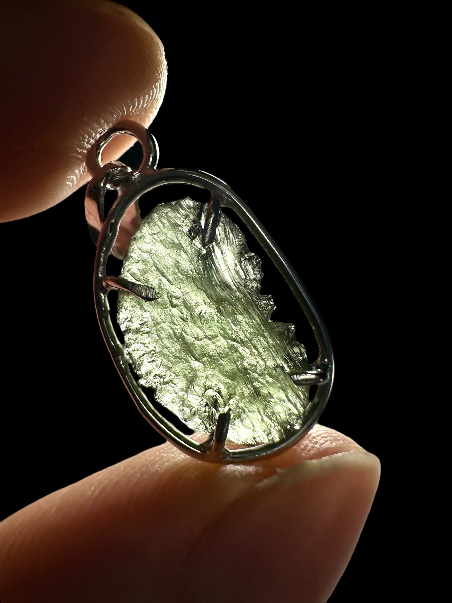 Pendente in argento con Moldavite – SP/V211