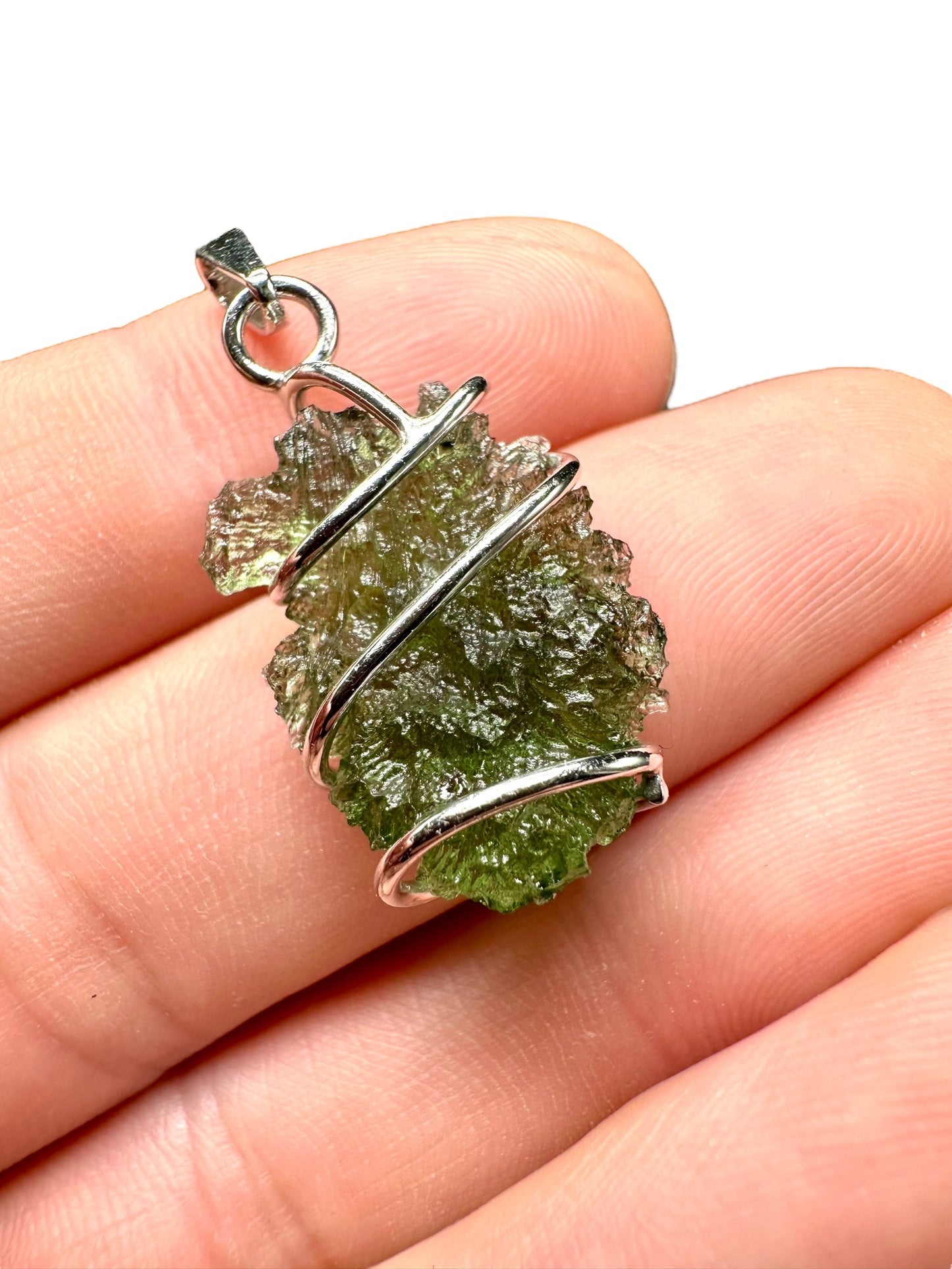 Pendente in argento con Moldavite – SP/V216