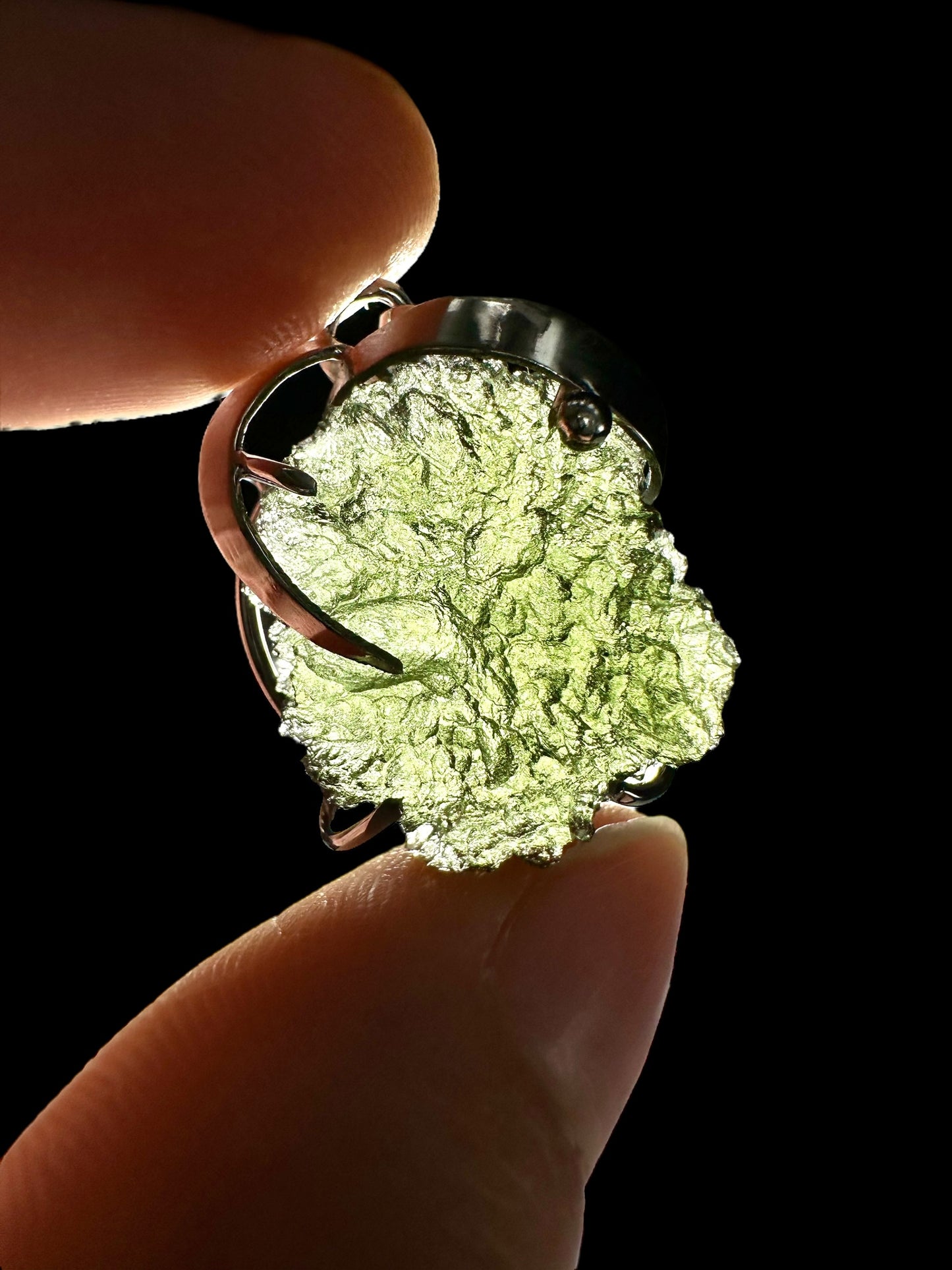 Pendente in argento con Moldavite – SP/V217