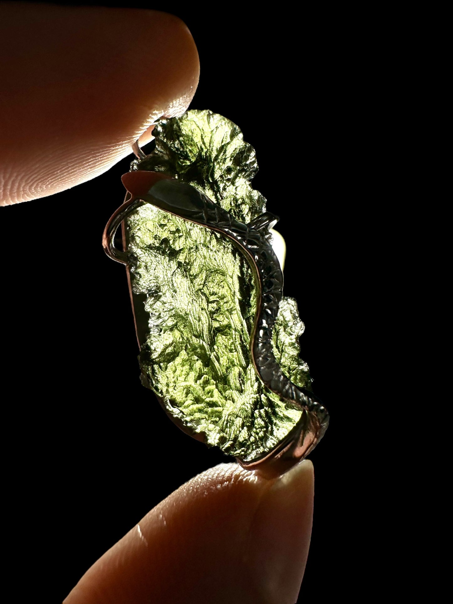 Pendente in argento con Moldavite – SP/V218