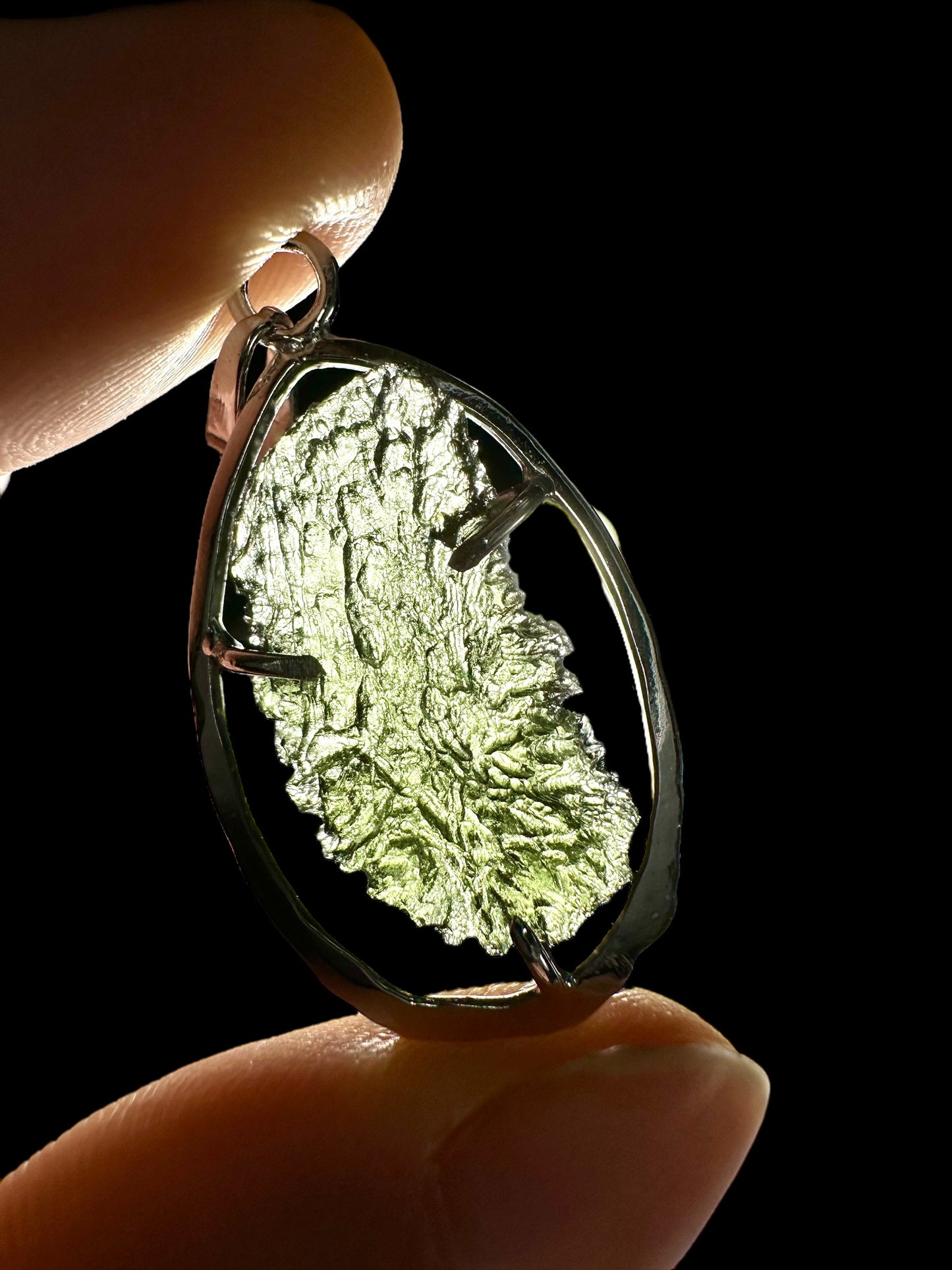 Pendente in argento con Moldavite – SP/V219
