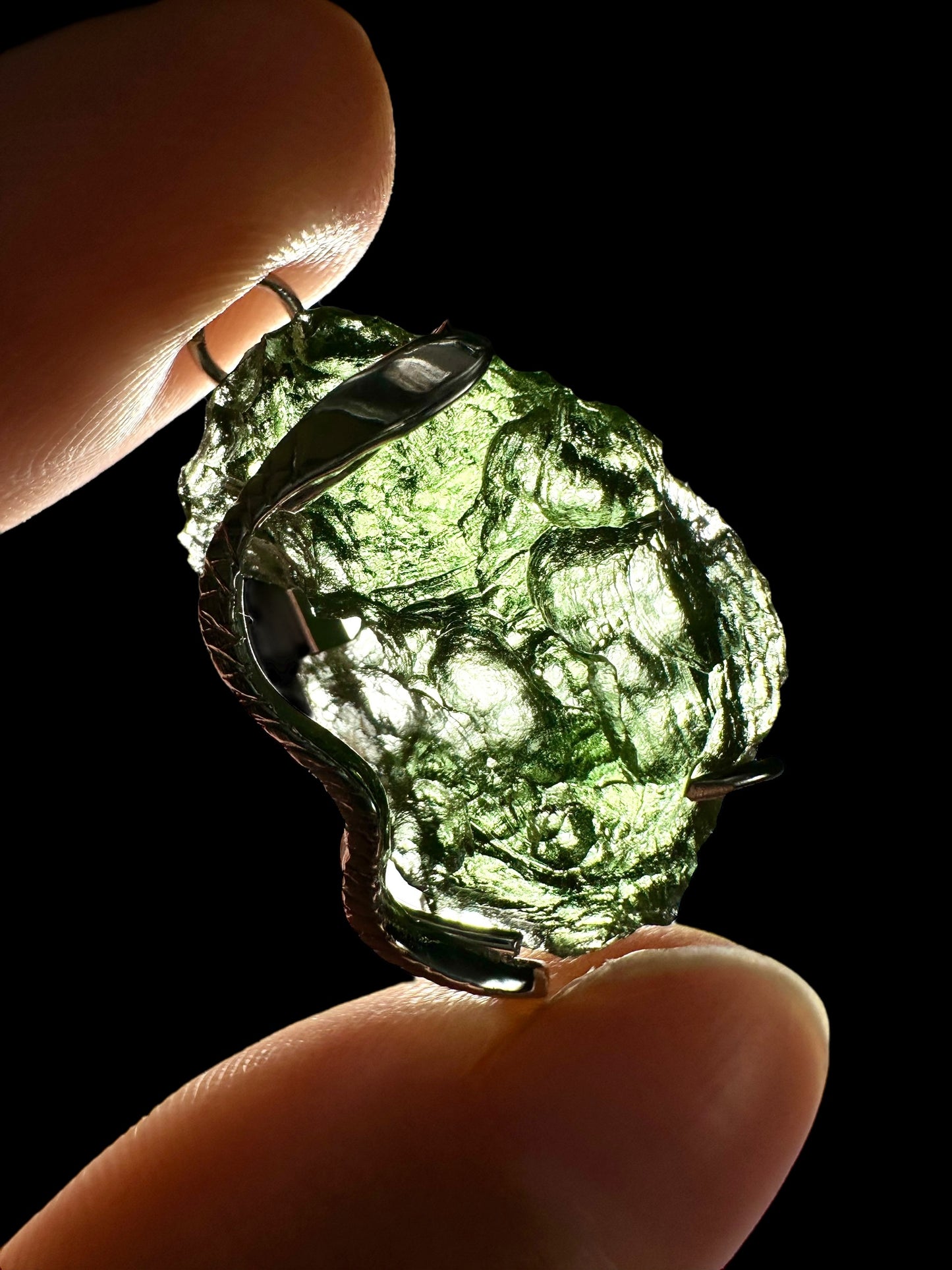 Pendente in argento con Moldavite – SP/V222