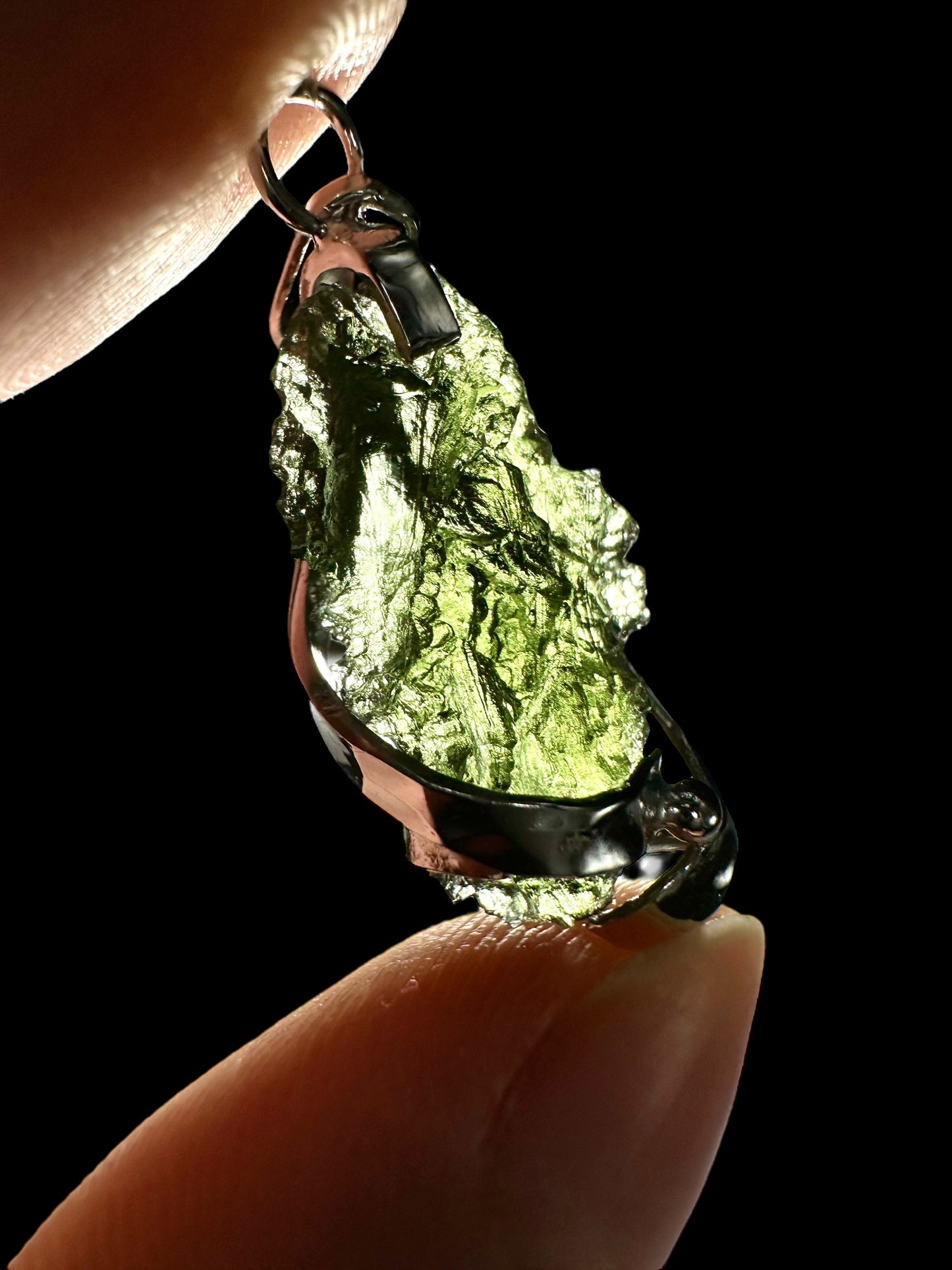 Pendente in argento con Moldavite – SP/V226