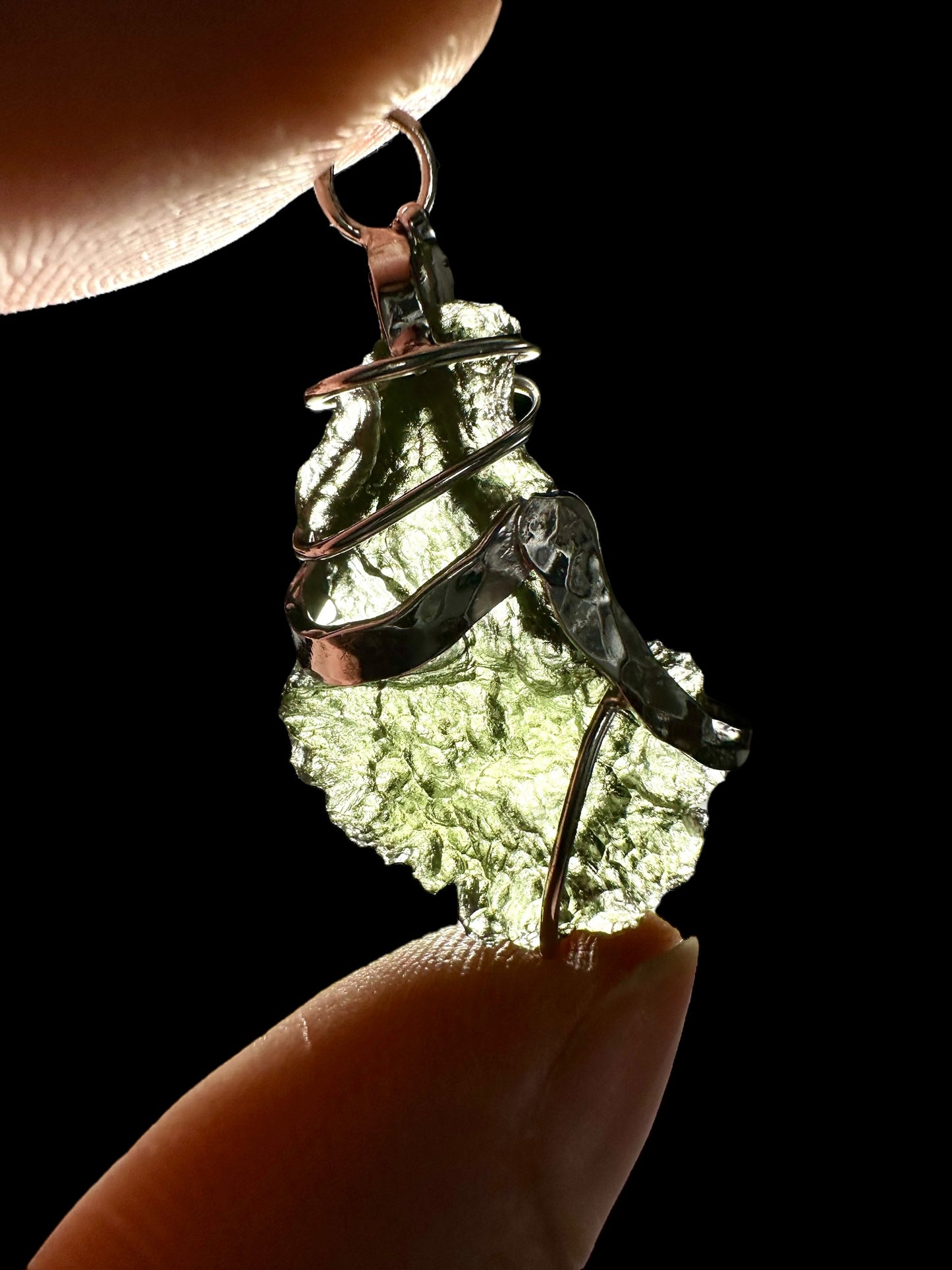 Pendente in argento con Moldavite – SP/V229