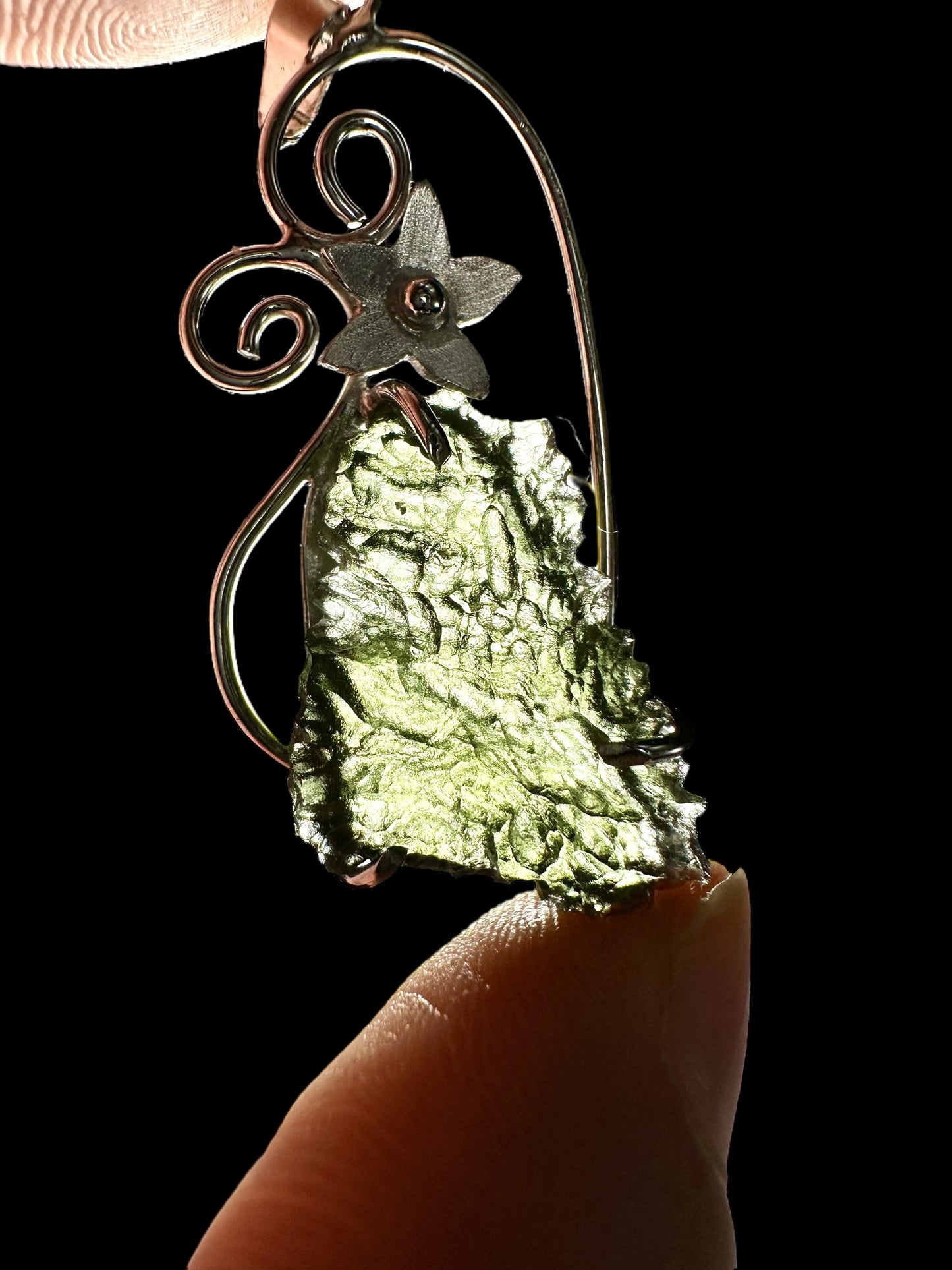 Pendente in argento con Moldavite – SP/V230