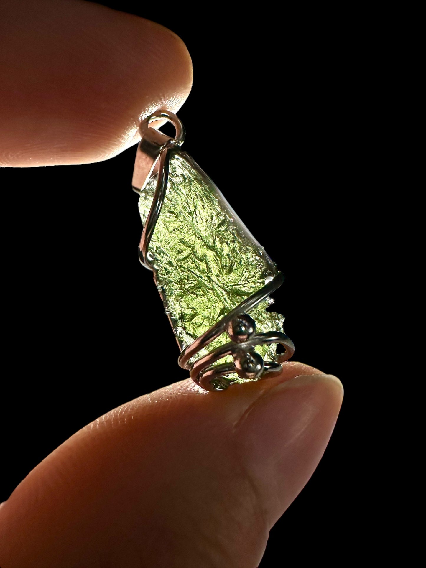 Pendente in argento con Moldavite – SP/V236