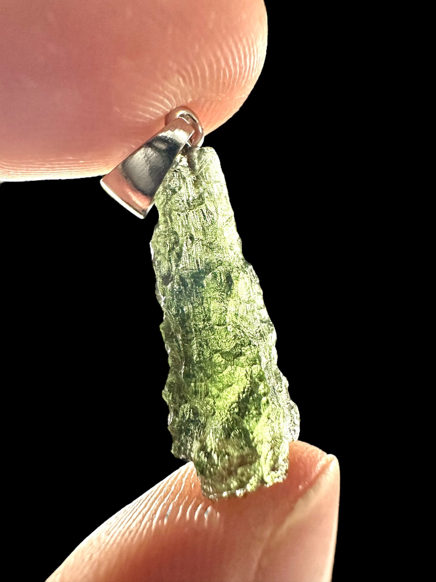 Pendente in argento con Moldavite – SP/V266