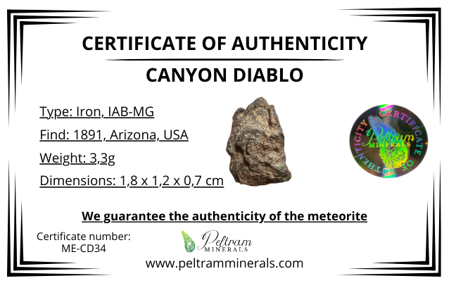 Meteorite Canyon Diablo – Arizona, USA – MECD34