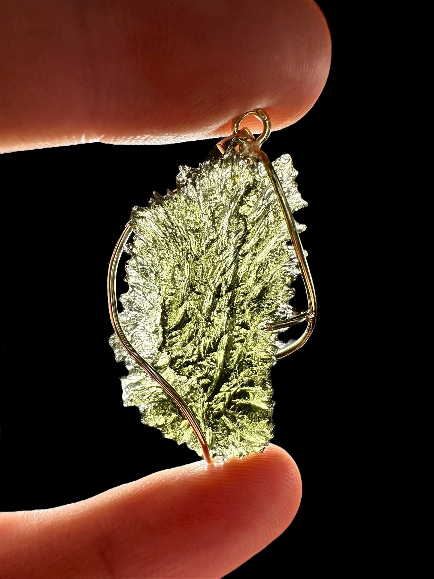 Pendente in Oro con Moldavite – ZP/V006