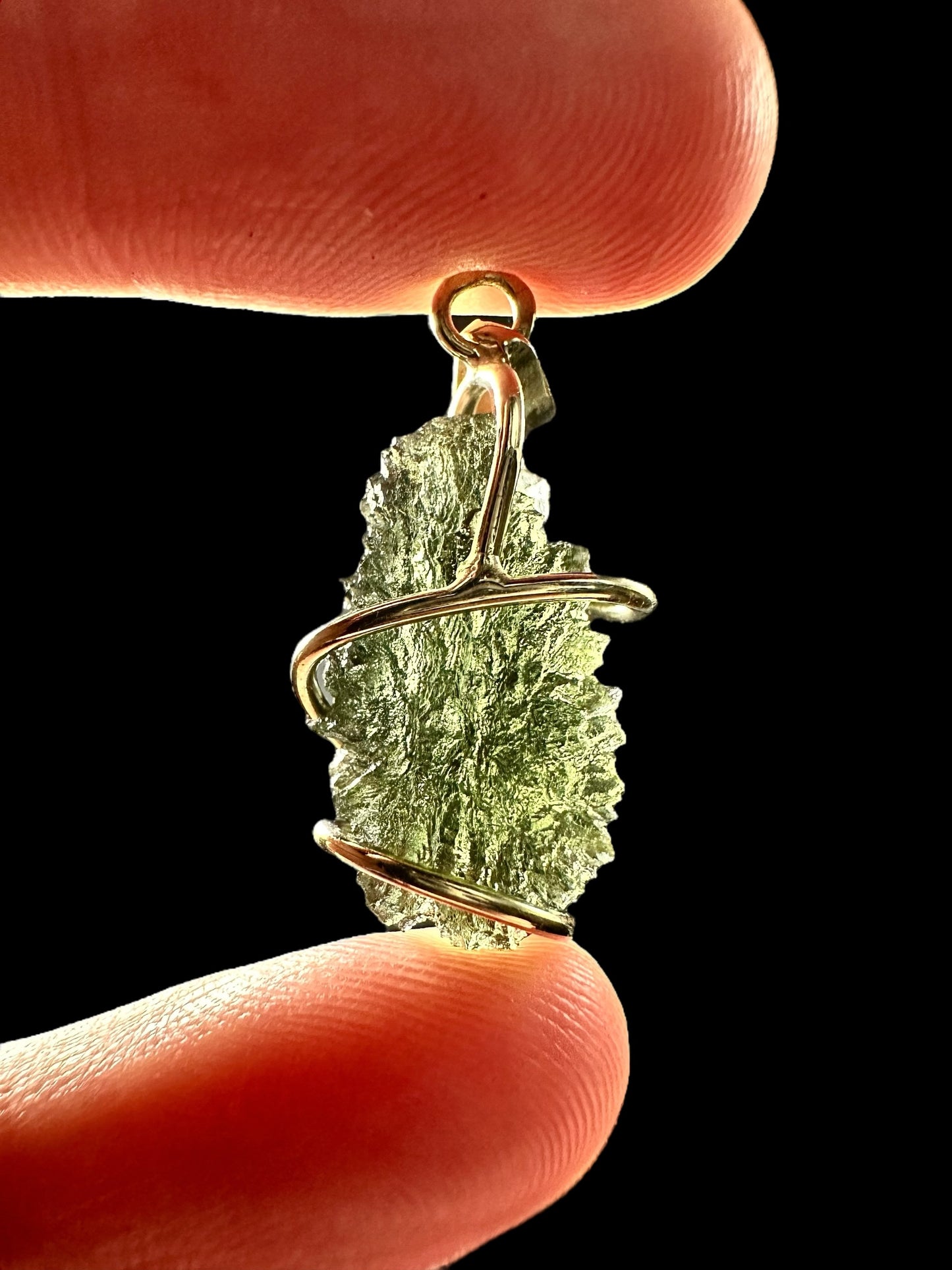 Pendente in Oro con Moldavite – ZP/V013