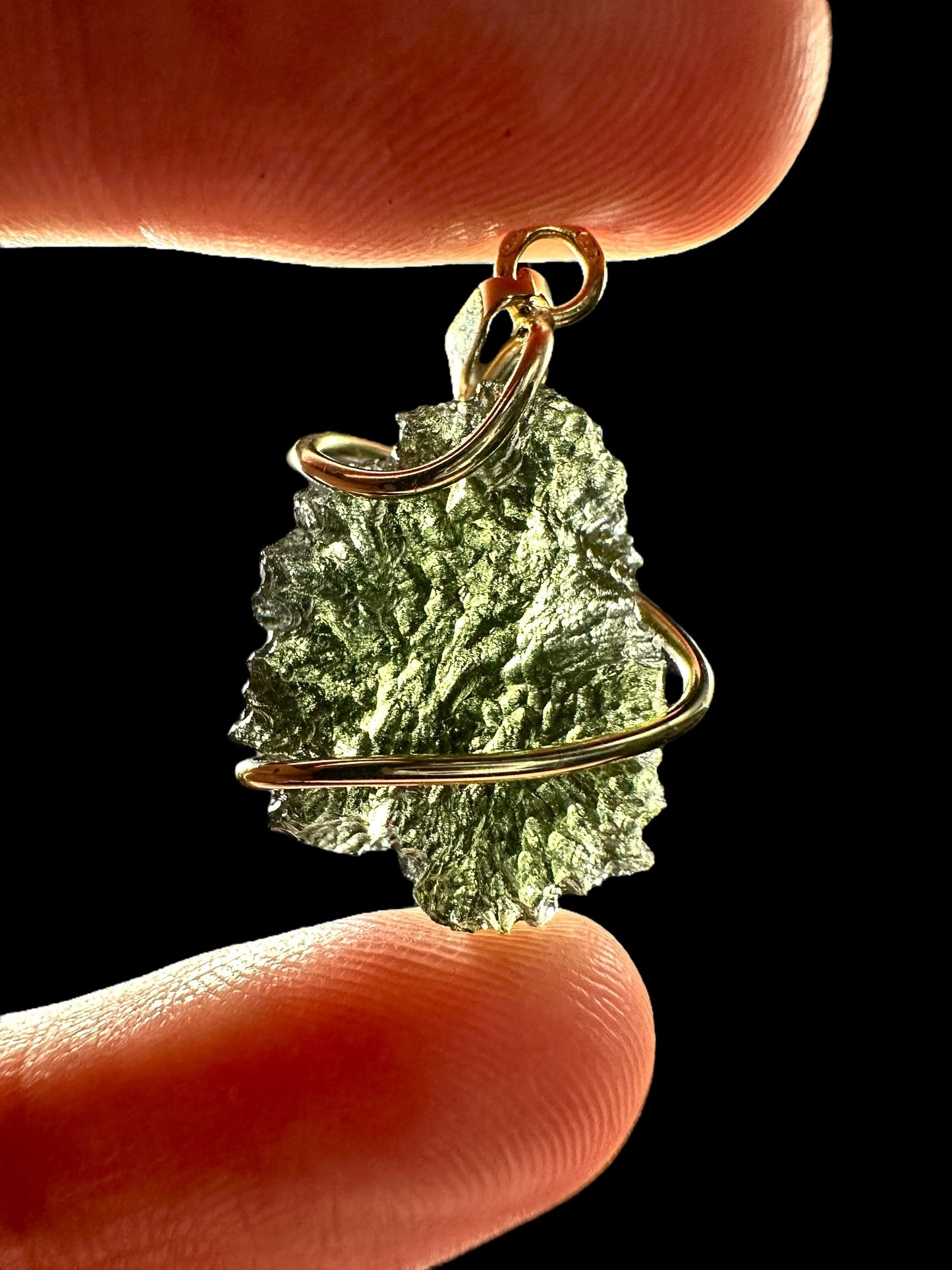 Pendente in Oro con Moldavite – ZP/V014