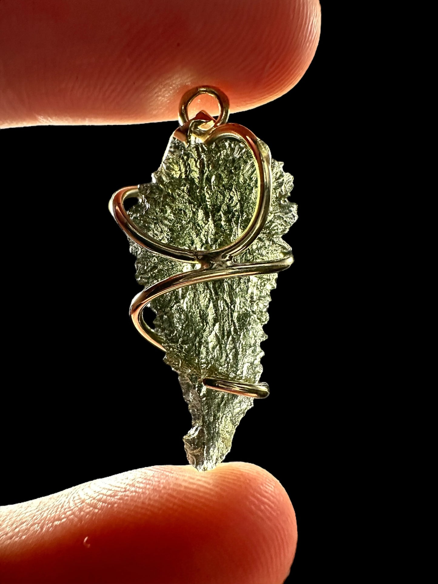 Pendente in Oro con Moldavite – ZP/V015