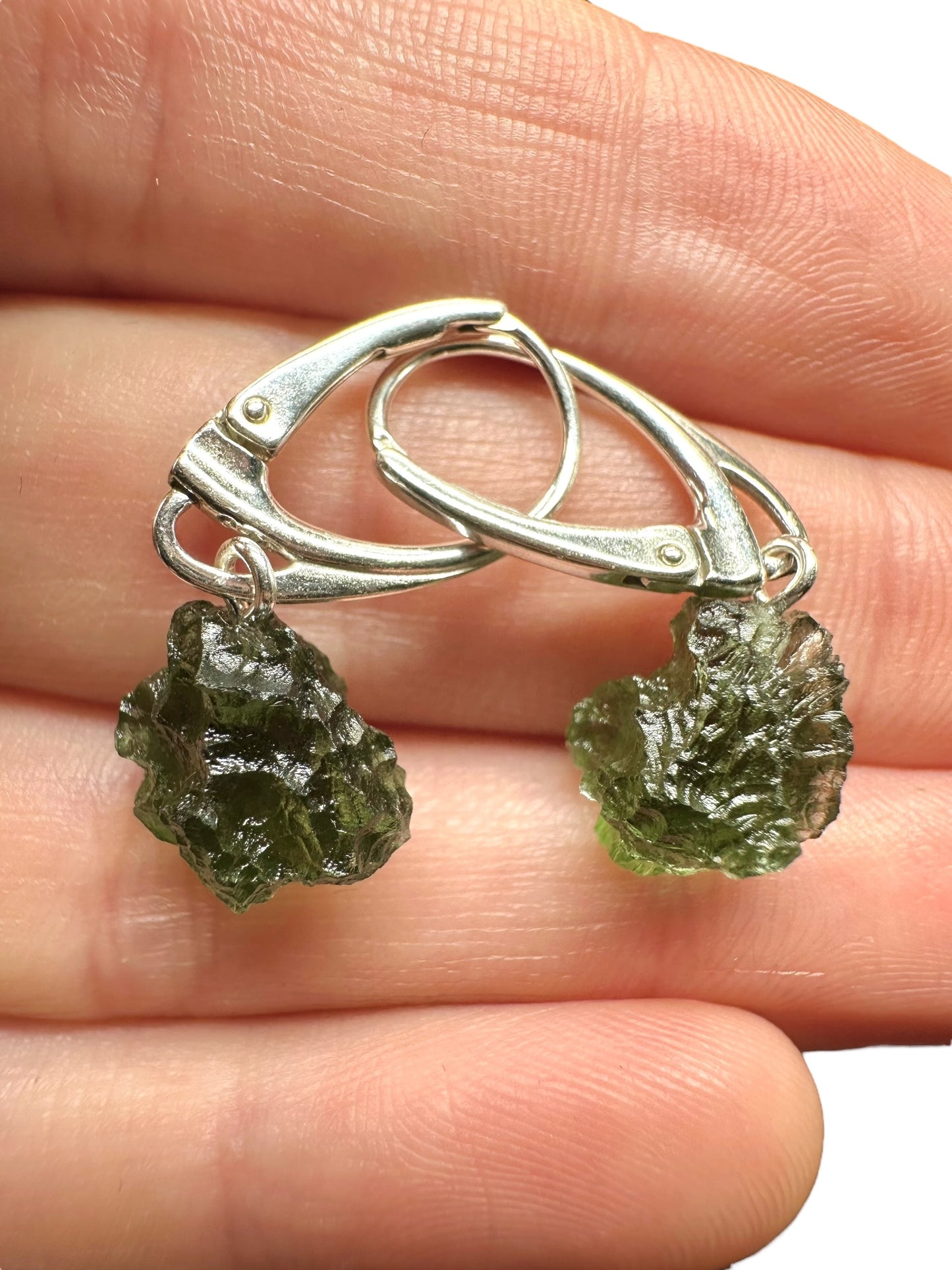 Orecchini d'argento con Moldavite – SN/V008