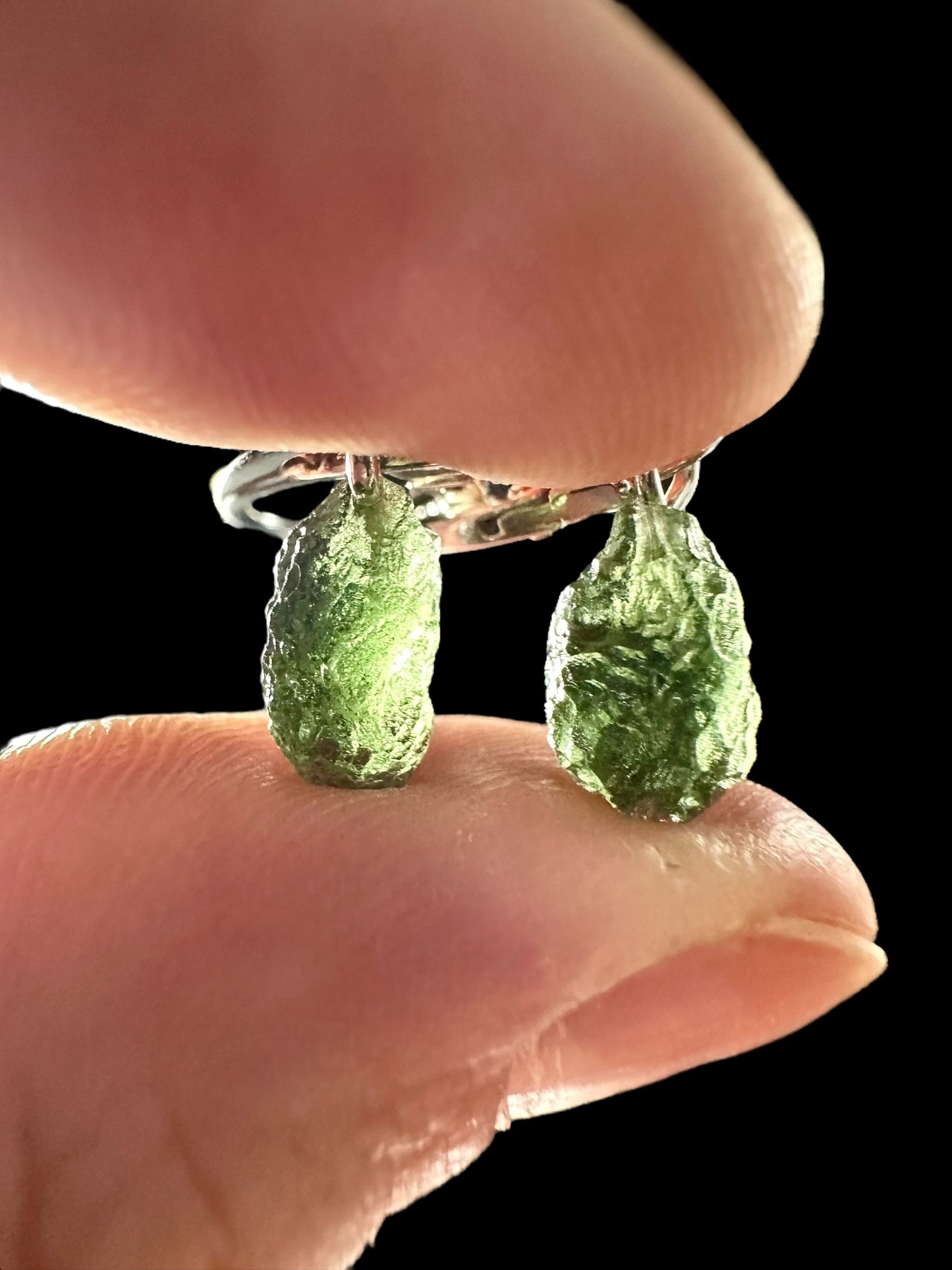 Orecchini d'argento con Moldavite – SN/V009