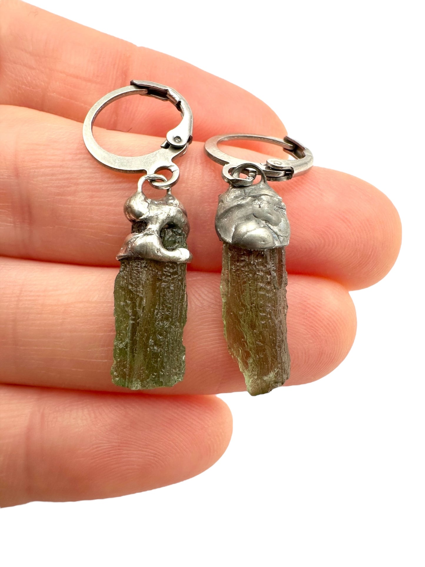 Moldavite earrings