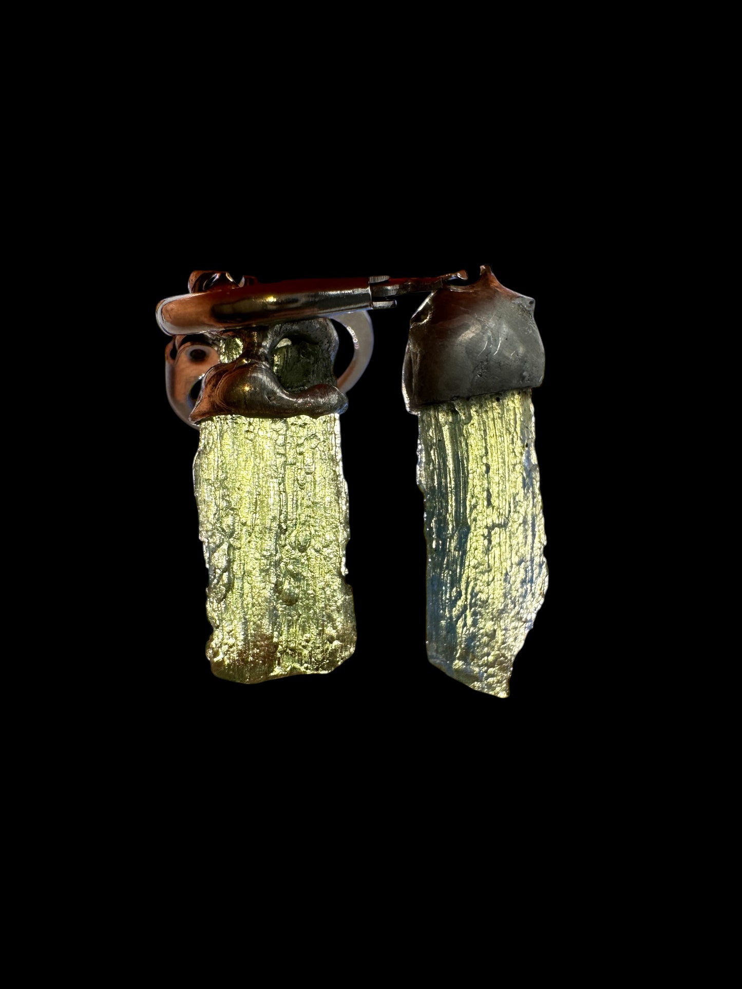 Moldavite earrings