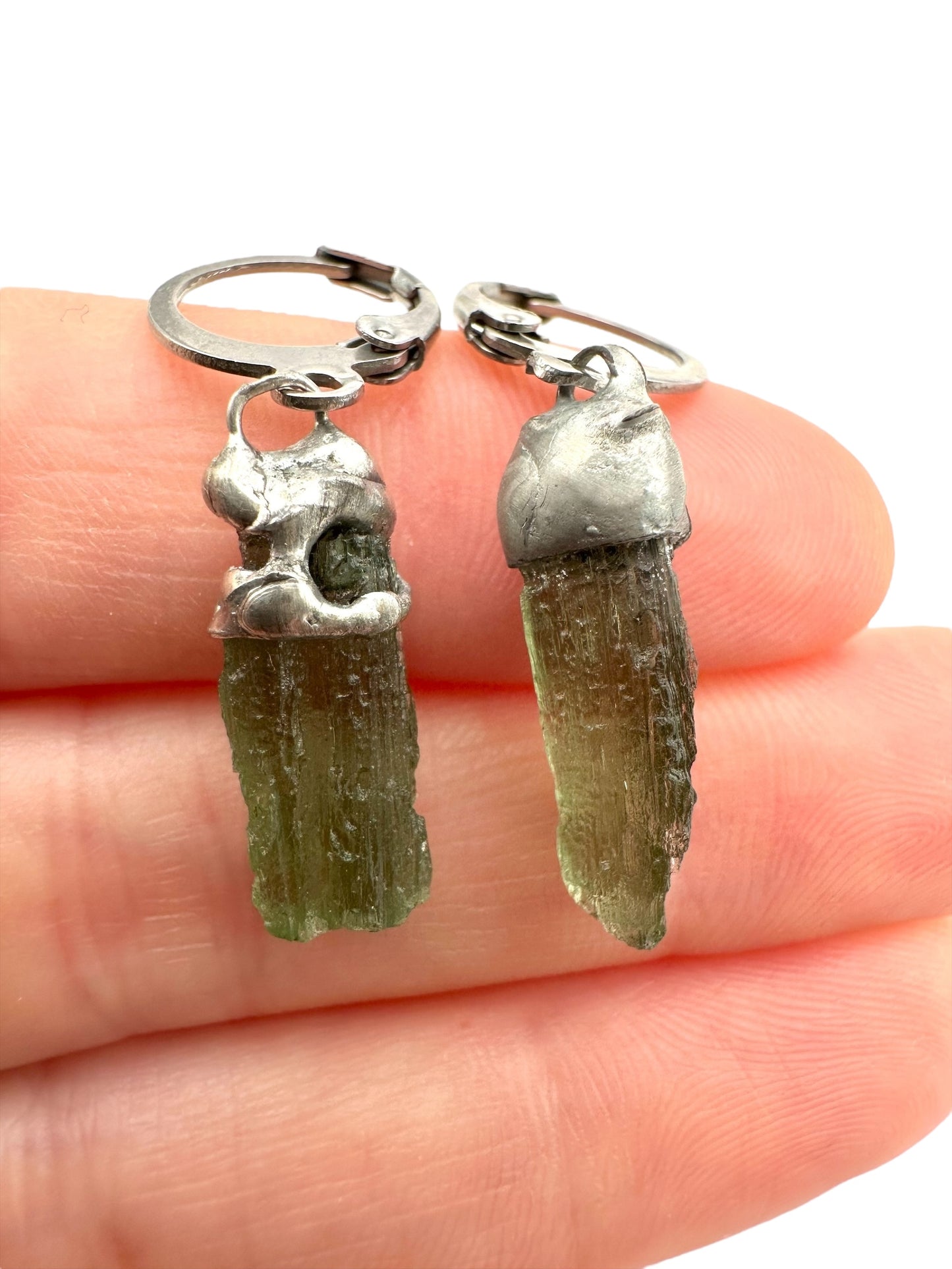 Moldavite earrings