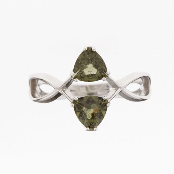 Anello in argento con moldaviti 3167