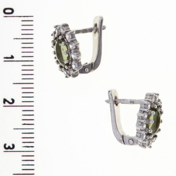 Orecchini in argento con moldaviti e zirconi 2075-1