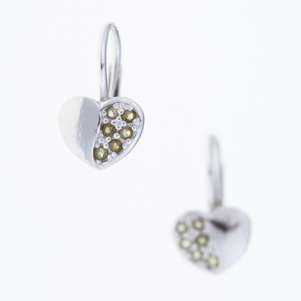 Orecchini in argento con moldaviti – cuore 4