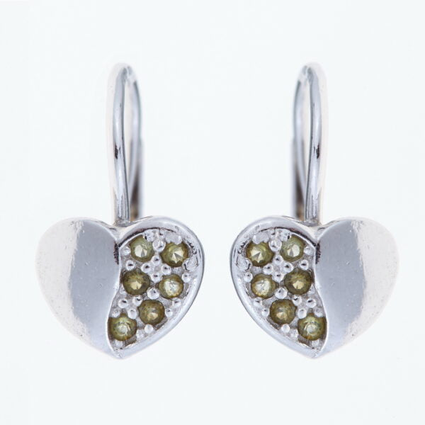 Orecchini in argento con moldaviti – cuore 4