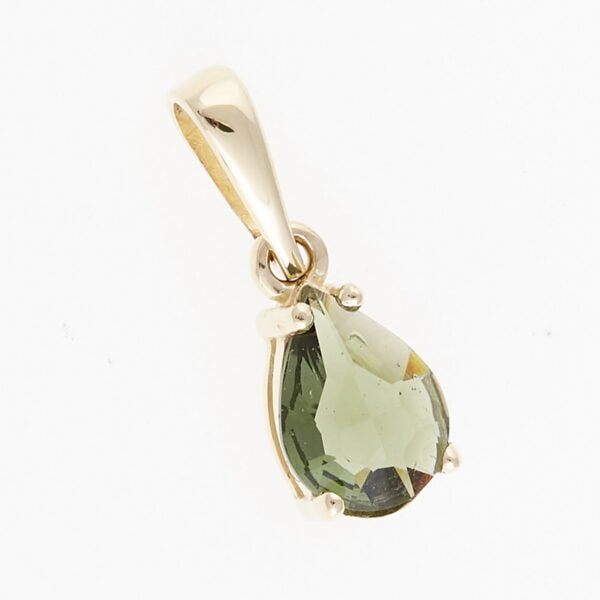 Pendente in oro con moldavite 1019