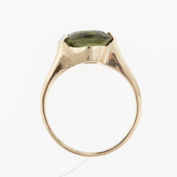 Anello d'oro con moldavite 3186
