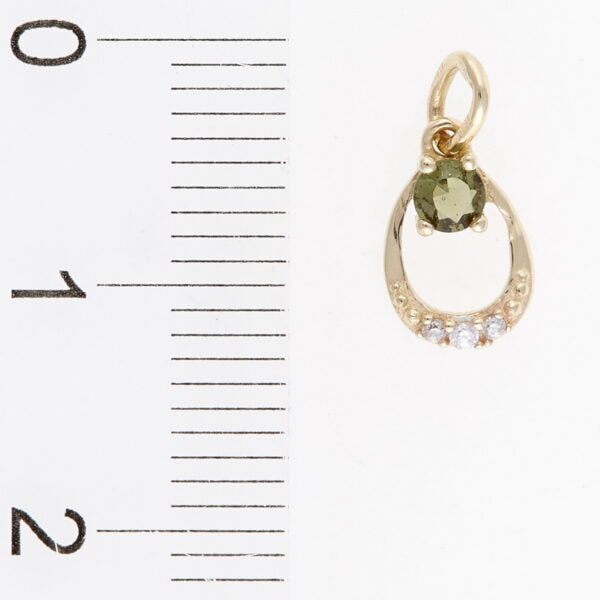 Pendente in oro con moldavite e zirconi 07