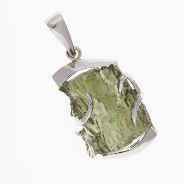 Pendente in argento con moldavite 6649
