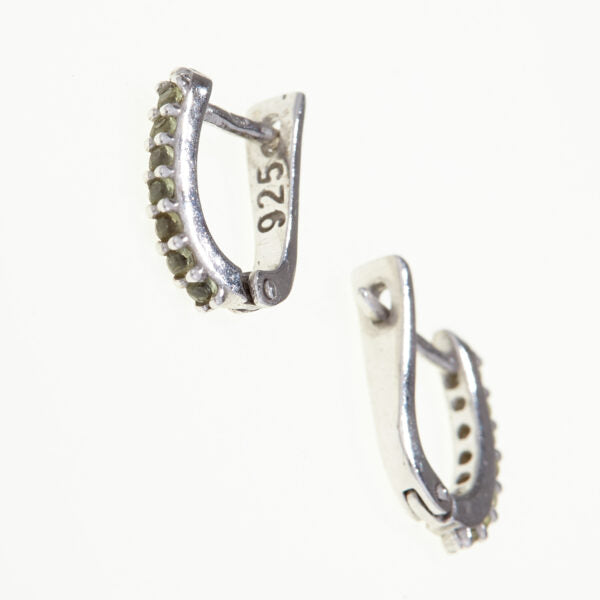 Orecchini in argento con moldavite 2079-1