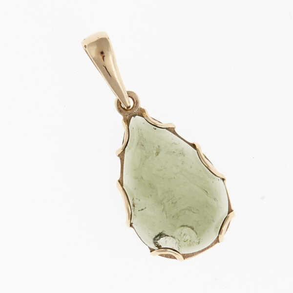 Pendente in oro con a moldavite