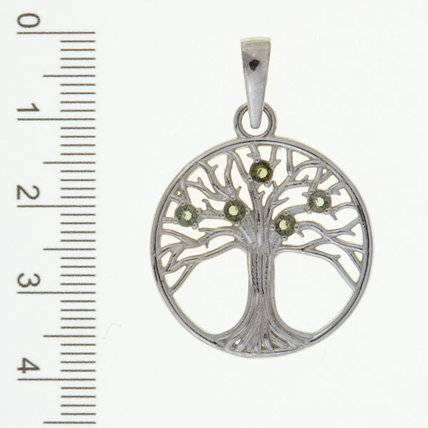 Pendente in argento con moldaviti – tree of life 1023
