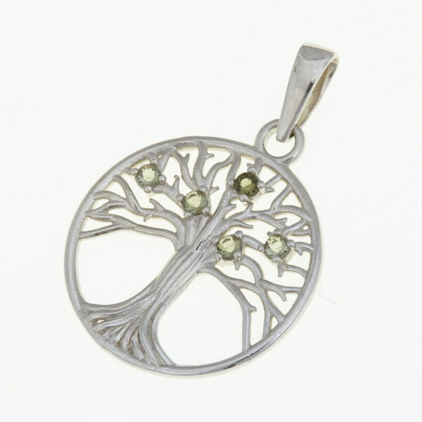 Pendente in argento con moldaviti – tree of life 1023